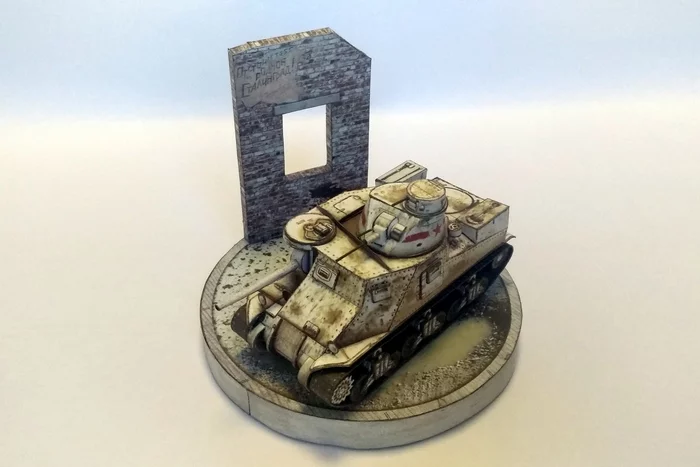 M3lee из бумаги 1:50 WOPT №53 (Бронекоробочка) - Моё, Игры, Длиннопост, Танки, Моделизм, Papercraft