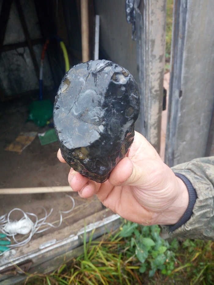 Копал колодец, наткнулся на этого красавца. Подскажите, что за камень?