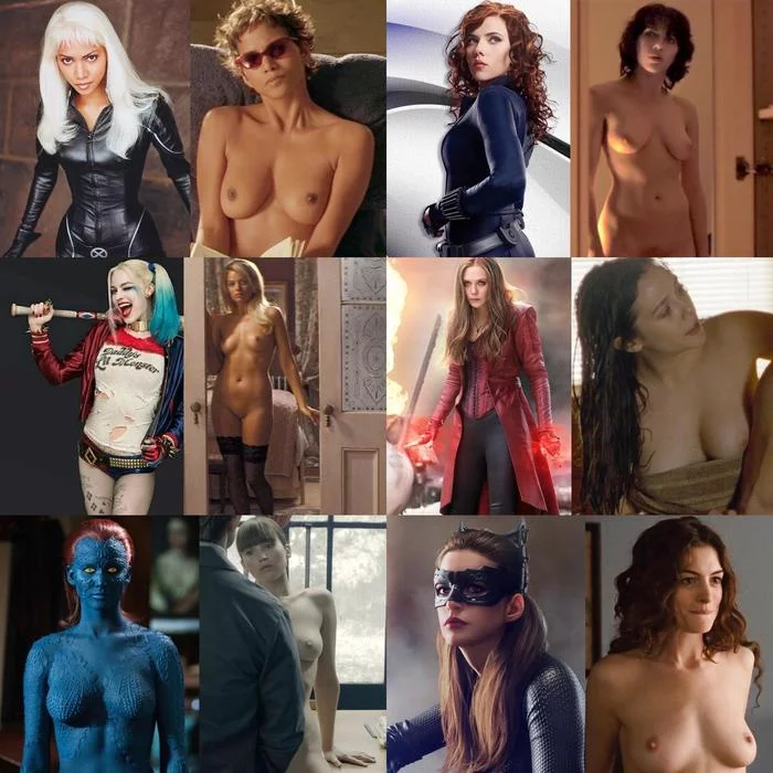 Movie superheroines and supervillains. And who do you choose? - NSFW, Movies, Celebrities, Actors and actresses, Naked, Boobs, Breast, Erotic, Girls, Longpost, Nudity