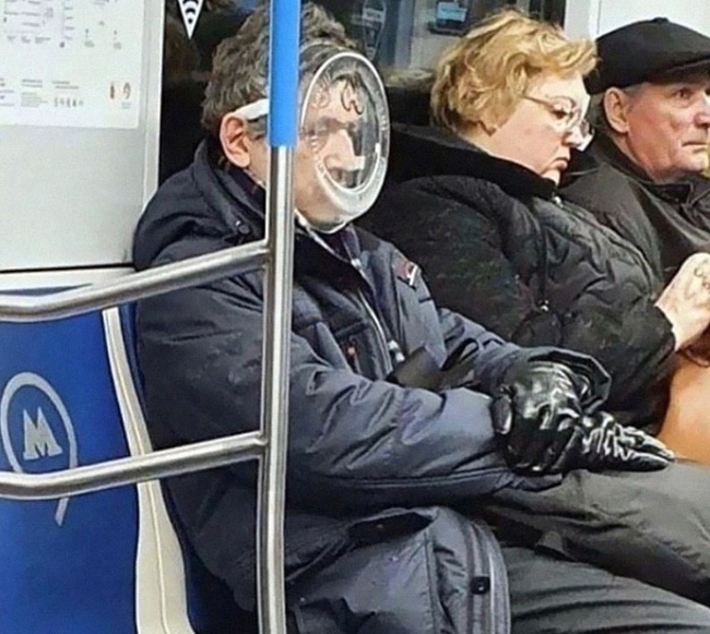 Funny masks you can see on the subway during coronavirus - Coronavirus, Pandemic, Humor, Metro, People, Longpost