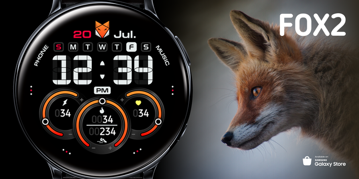 Fox2 -    Samsung Galaxy Watch , ,  , , Samsung Galaxy, Samsung, Samsung galaxy Watch, Watchface