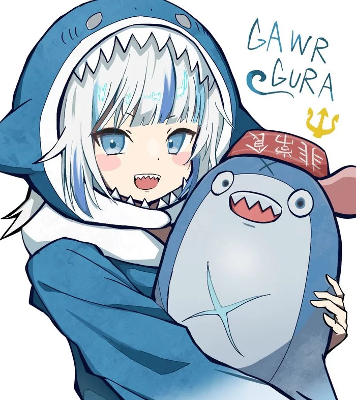 Gawr Gura Set - Аниме, Anime Art, Gawr Gura, Hololive, Акула, Плюшевые игрушки, Длиннопост