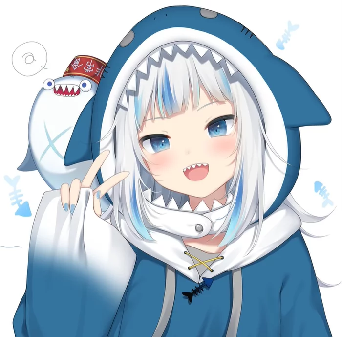 Gawr Gura Set - Аниме, Anime Art, Gawr Gura, Hololive, Акула, Плюшевые игрушки, Длиннопост