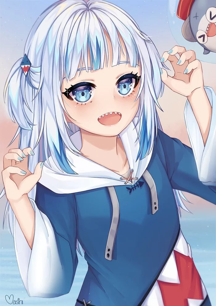 Gawr Gura Set - Аниме, Anime Art, Gawr Gura, Hololive, Акула, Плюшевые игрушки, Длиннопост