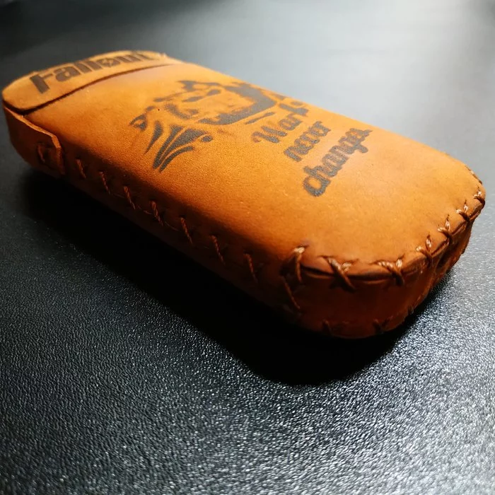 Leather case for Iqos 2.4 - My, Leather, Case, IQOS, Laser engraving, Handmade, Needlework with process, Leather products, Leather craft, Longpost