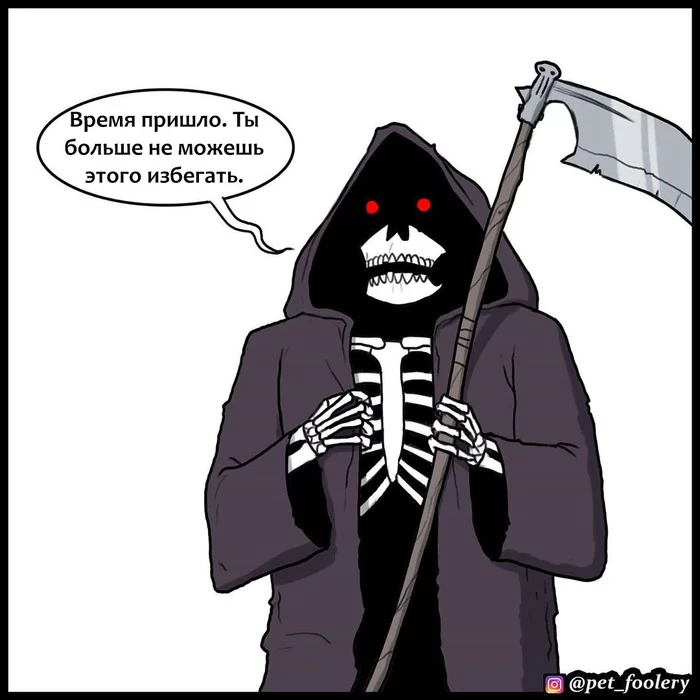 Problems of Death - Comics, Humor, Longpost, Accordion, Skeleton, Death, Pet foolery