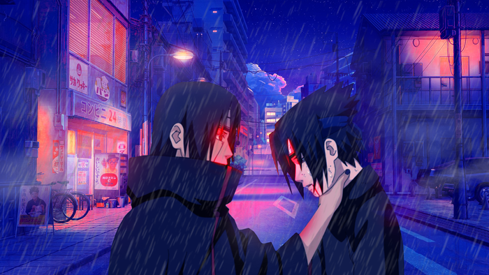 Sasuke and Itachi met in Tokyo , ,  ,  , , Anime Art