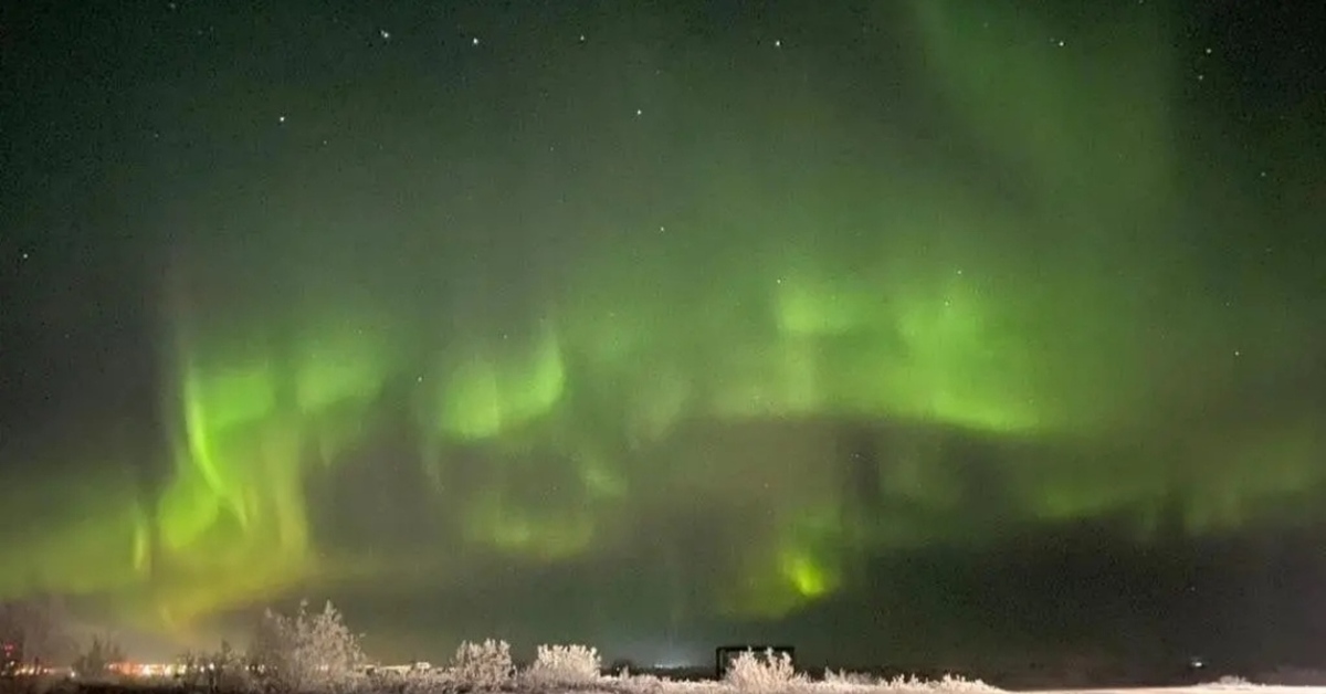 Северное сияние в воркуте