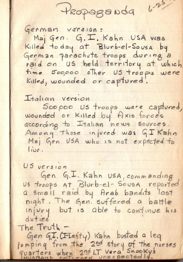 From the diary of an American soldier in 1943 - Diary, Army, Propaganda, Humor, Actually, Translation, Translated by myself, The Second World War, , 1943, Longpost