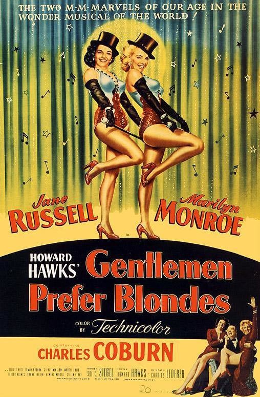 MM in the film Gentlemen Prefer Blondes (VII) Cycle Magnificent Marilyn part 293 - Cycle, Gorgeous, Marilyn Monroe, Beautiful girl, Actors and actresses, Celebrities, Blonde, 50th, 1953, Movies, Hollywood, Musical, Comedy, Poster, USA, 20th century, Cinema, Gentlemen prefer blondes