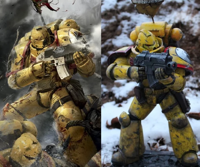 Tactical Marine of the Order of the Imperial Fists - My, Warhammer 40k, Modeling, Miniature, Painting miniatures, Hobby, Collecting, Warhammer, With your own hands, Longpost