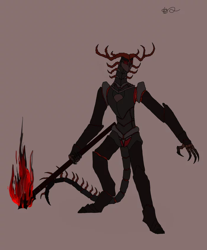 Garyenor - the lost demon of the undermountain dungeons - My, Fantasy, Demon, Warrior, Art, Dark fantasy