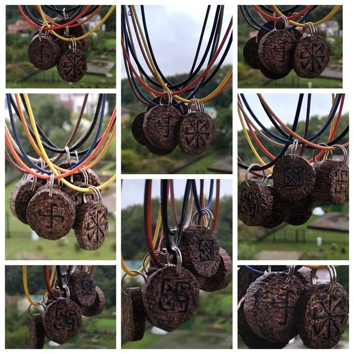 Slavic symbols inflicted with fire - My, Slavs, Slavic mythology, , Slavic gods, Wood ornaments, Pyrography, Scorcher, Kolovrat, , Veles, Clover, Luck, Amulet, Amulet, Wood, Sawing wood, Saw, Creation, Needlework with process, Hobby, Longpost