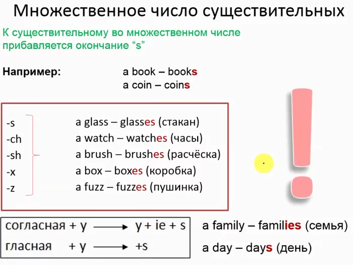 Множественное число - Английский язык, Изучаем английский, Множественное число