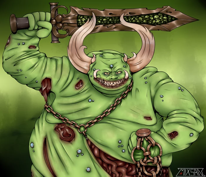 Grandfather's cheerful grandson - My, Warhammer 40k, Nurgle, Chaos