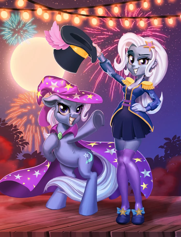 Two Trixies - My little pony, PonyArt, Equestria girls, Trixie, Harwicks-Art