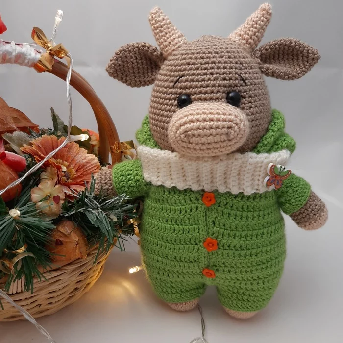 Bull Yasha - My, Goby, Symbol of the year, Amigurumi, Crochet, Knitted toys, Handmade, Longpost, Needlework without process