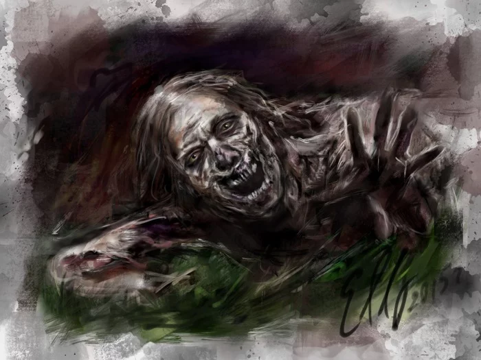 Drawings based on the series The Walking Dead - My, Zombie, The dead, Rick, Drawing, iPad, Longpost