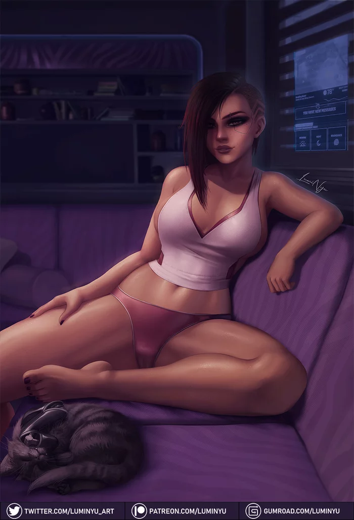 V (Cyberpunk 2077) №2 - NSFW, Cyberpunk 2077, Art, Luminyu, Vee (Cyberpunk 2077)