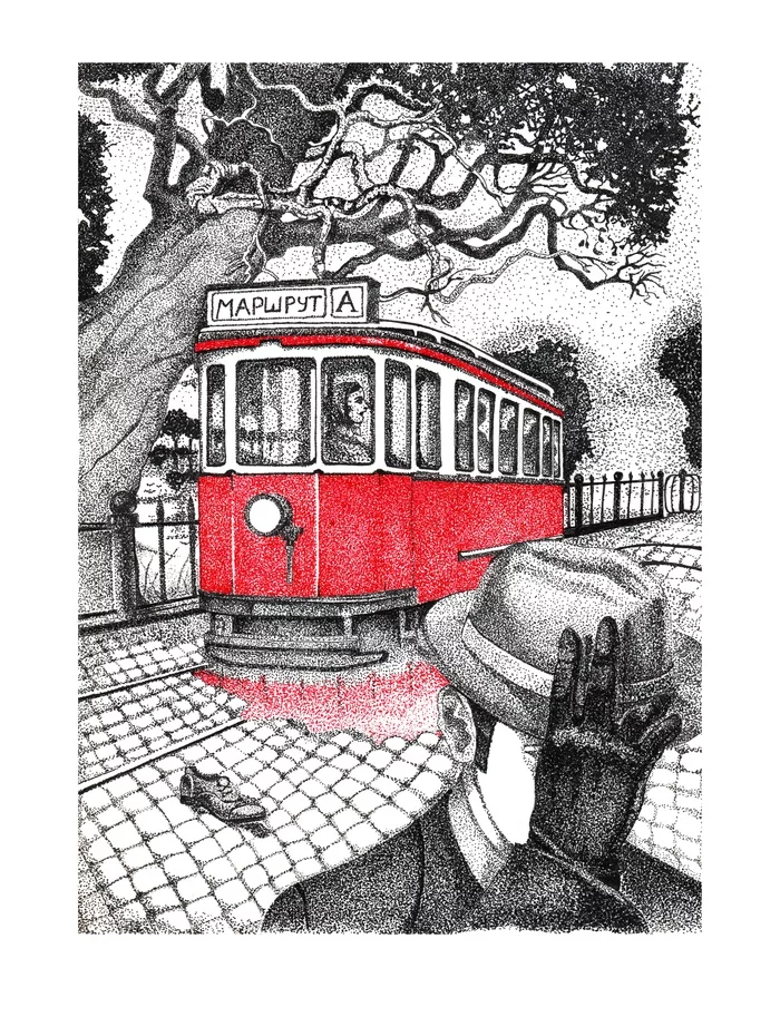 Illustration - My, Master and Margarita, Graphics, Illustrations, Tram, Drawing