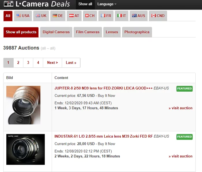 It's funny to see how a site that aggregates advertisements from eBay for the sale of Lake cameras finds mostly Soviet photographic equipment - Camera, The photo, Humor, Leica, the USSR, Retro, Nostalgia, Auction, Film, camera roll, Longpost