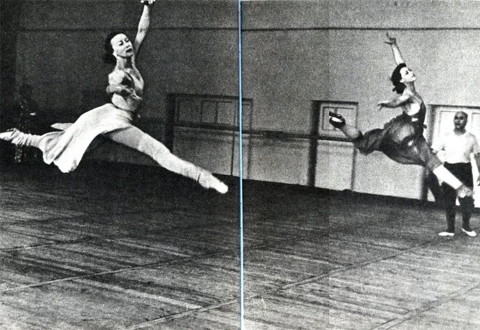 Flight - Ballet, Ballerinas, Old photo, Black and white photo, Maya Plisetskaya, 