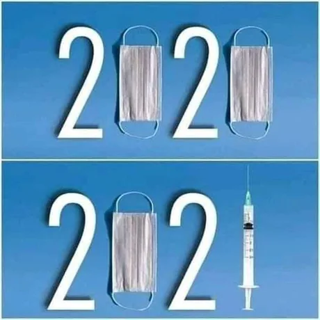 Everything will be fine? - 2020, 2021, New Year, Year, Coronavirus, Medical masks, Vaccine