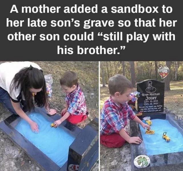 Family matters - Picture with text, Grave, Sandbox