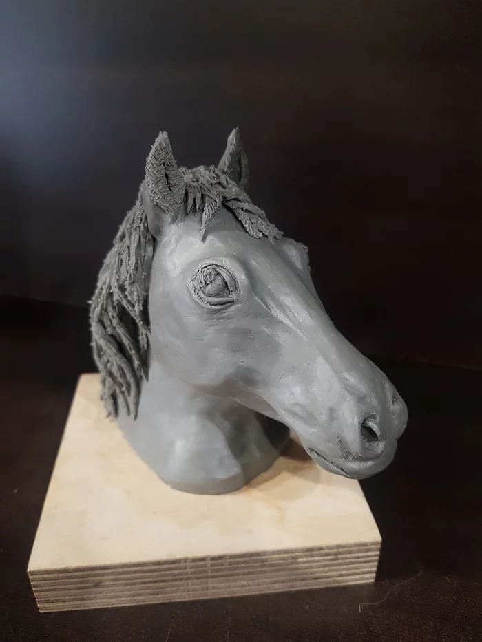 Horse's head - My, Horse head, Sculpture, Plasticine, Лепка, Creation, With your own hands, Longpost, Needlework without process