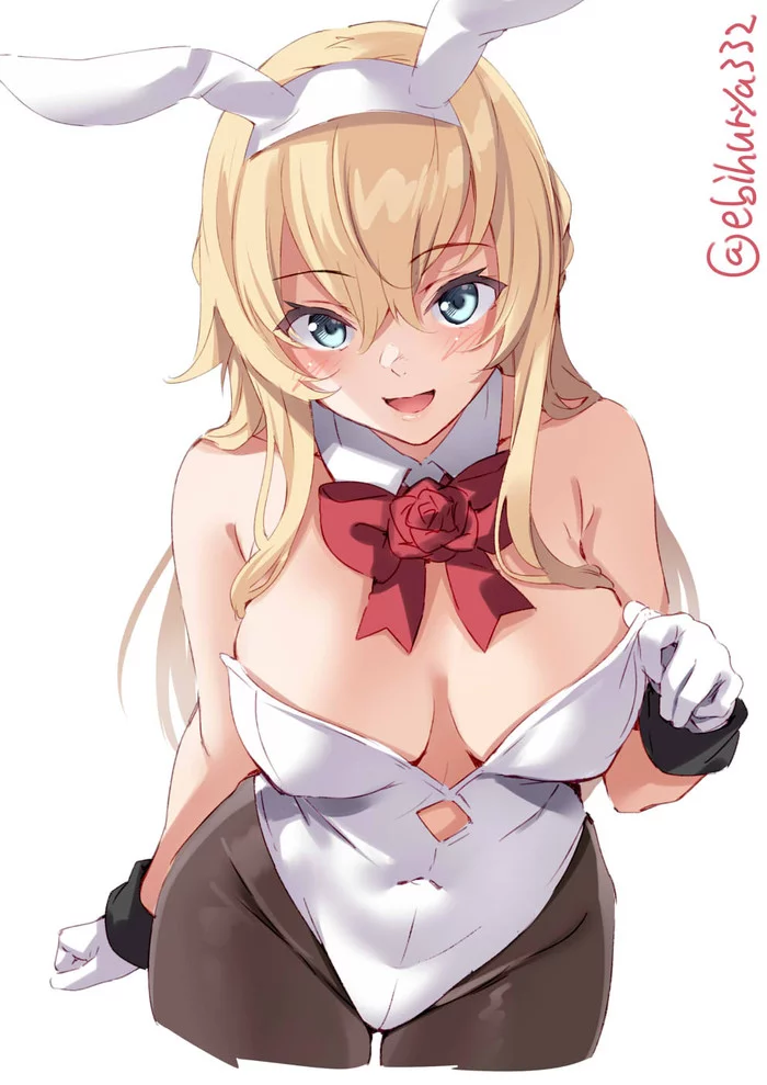 Warspite - Kantai collection, Warspite, Anime, Anime art, Bunnysuit, Boobs