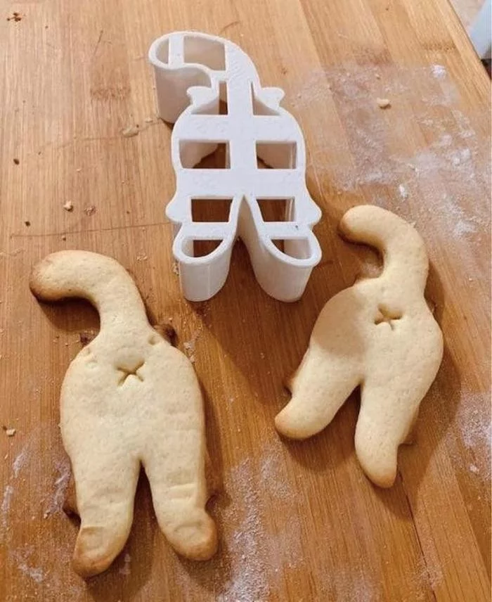 Cookie cutter in the shape of a cat's ass - The photo, Food, Bakery products, Cookies, cat, Form