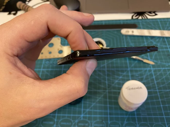 Shielded leather case for pass (experiment) - My, Leather products, Folk art, Longpost