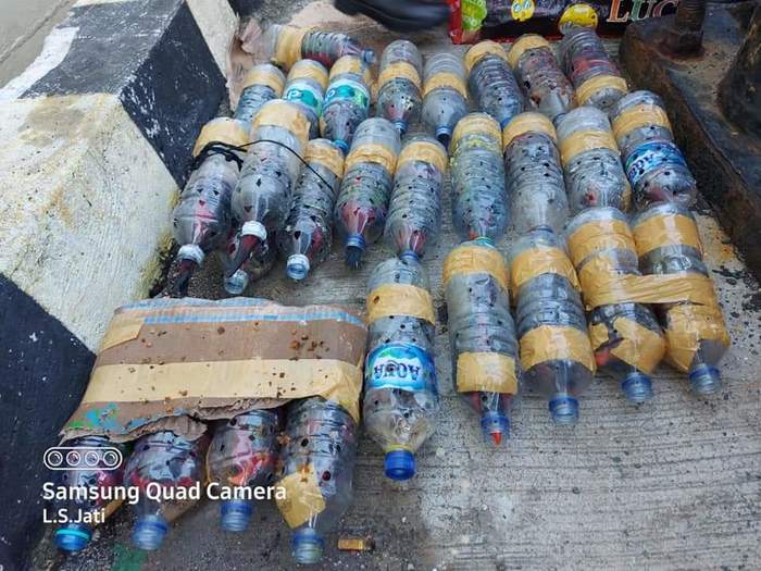 Indonesian police intercepted smuggled bottled parrots. - Indonesia, Poachers, Smuggling, A parrot, Laurie, Birds, Crime, Police, , news, Longpost