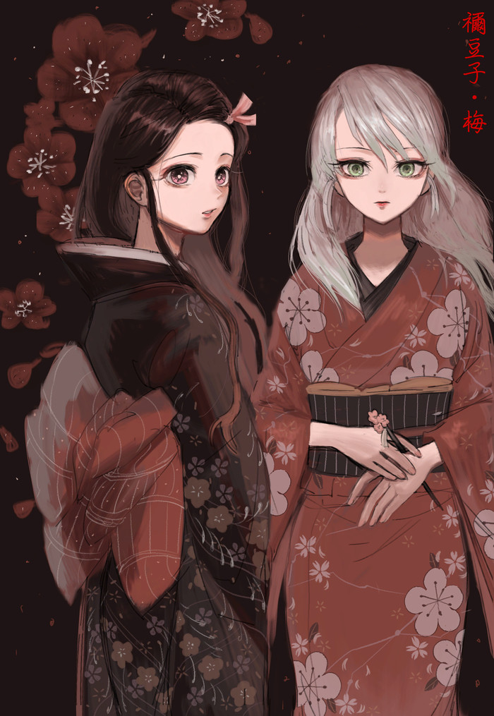 Nezuko and Daki Kimetsu No Yaiba, Nezuko Kamado, Anime Art, , Daki