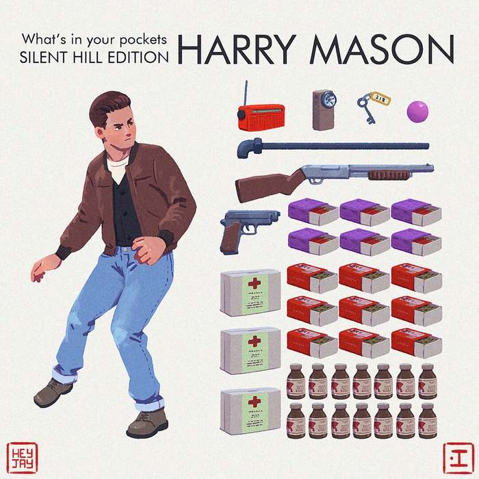 Harry and his inventory - Silent Hill, Harry Mason, Reddit, Art, Inventory