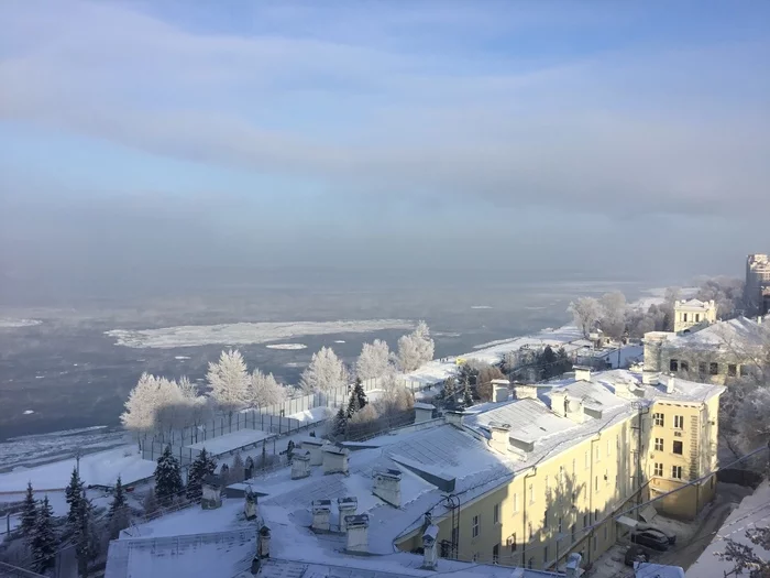 Frost and sun; wonderful day - My, Samara, Embankment, The photo, freezing, Volga river