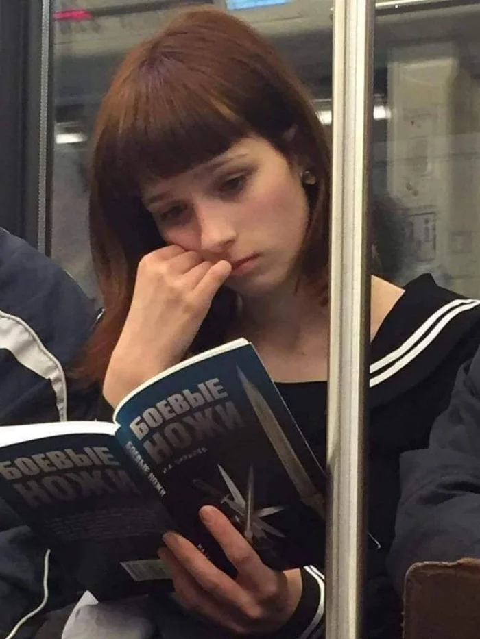 St. Petersburg metro - Metro, Beautiful girl, Knife, Books