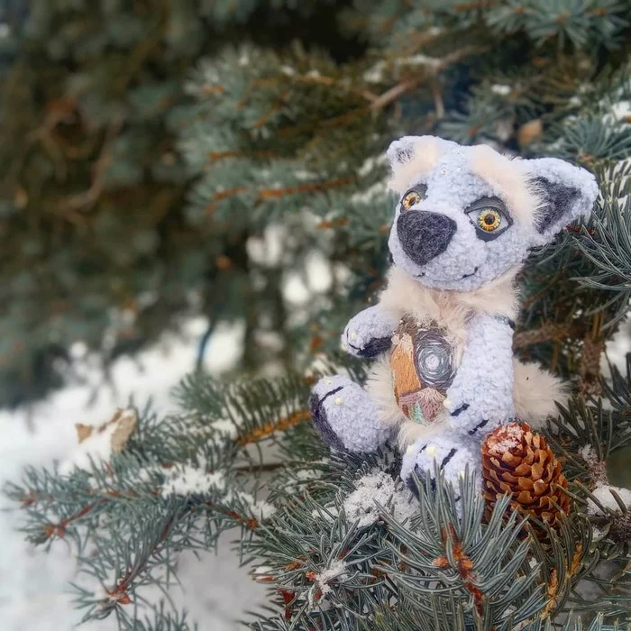 Top - My, Crochet, Amigurumi, Wolf, Embroidery, Animals, Winter, New Year, Presents, Handmade, Longpost