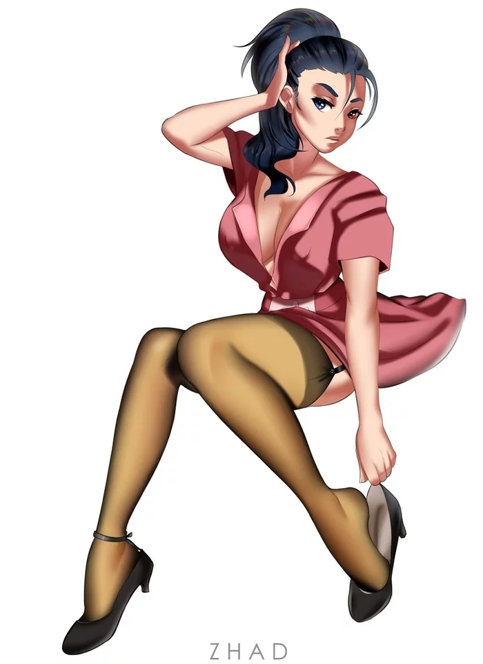 Viola in PIN-UP style - Endless Summer (visual novel), Visual novel, Camp owlet, Viola, Art, Fan art