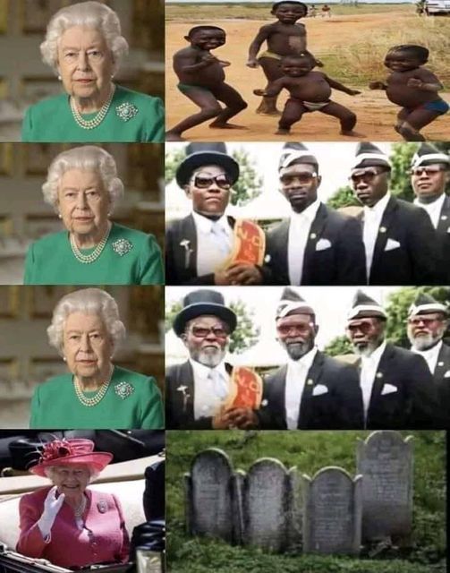 Eternal granny - Great Britain, Queen Elizabeth II, Politics, Memes, Humor, Dancing Undertakers