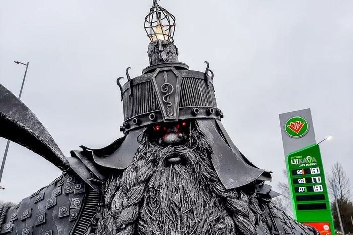 A Belarusian built a 3.5-meter-tall gnome from old spare parts. - Gnomes, Sculpture, Republic of Belarus, Soligorsk, Art object