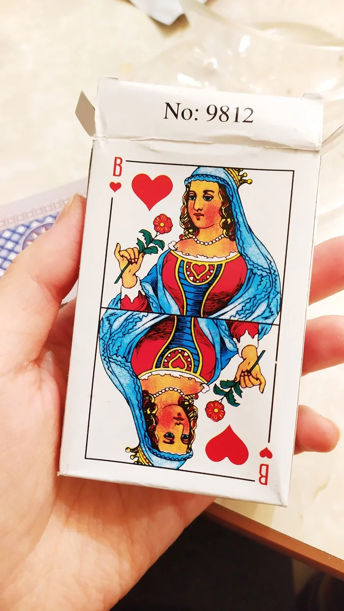 Lady with a trick - My, Cards, Chinese goods, Playing cards, Jack, Typo