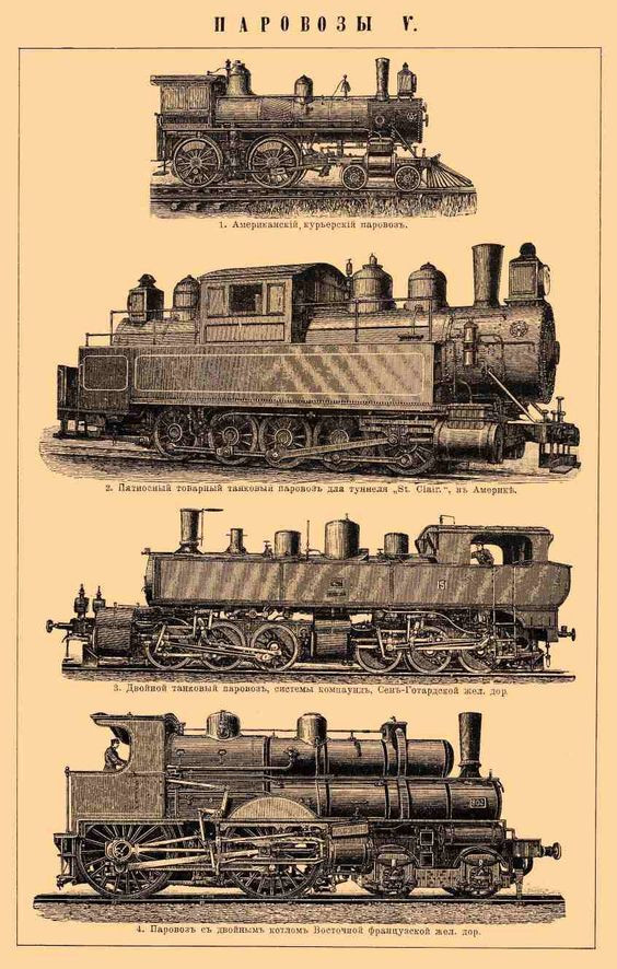 Steam locomotive - Retro, Images, Scheme, Locomotive, Past, Technics, Longpost