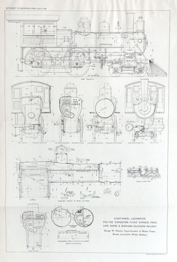 Steam locomotive - Retro, Images, Scheme, Locomotive, Past, Technics, Longpost