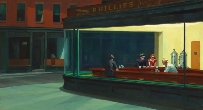 Night Owls by Edward Hopper. How are the painting, Hemingway, the film connected, and what does Van Gogh have to do with it? - My, Painting, Painting, Art, Artist, Masterpiece, Movies, Ernest Hemingway, van Gogh, Longpost