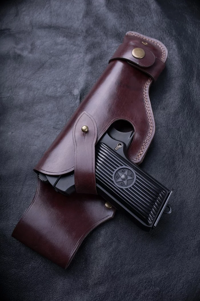 TT holster with process - My, TT, Tokarev, TT pistol, Holster, With your own hands, Video, Longpost