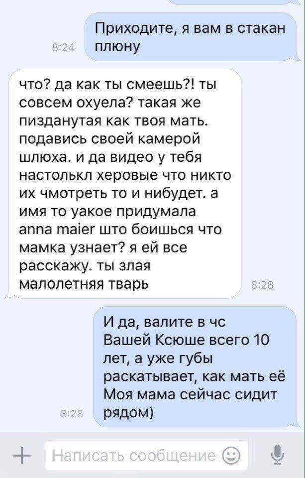 Я плюну тебе в стакан - Дети, Блогеры, Длиннопост, Видеокамера, Переписка, Наглость, Мат