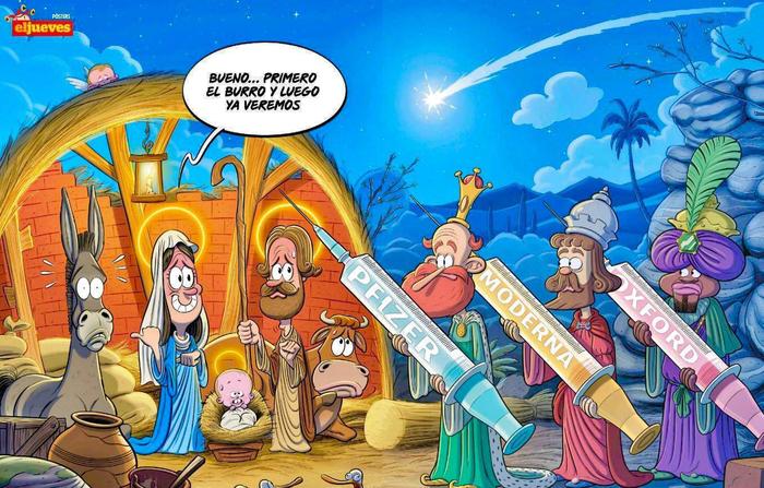 The Spaniards are joking: the gifts of the Magi - Spain, Humor, Spanish language, Picture with text, Gifts of the Magi, Christmas, Vaccine, Coronavirus