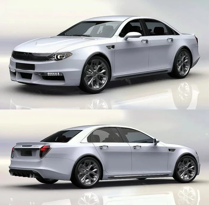 Another design fantasy on the theme of the new Volga - Auto, Volga, Gas, Design