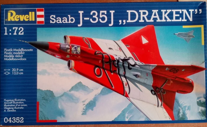 SAAB J-35Oe Draken, Revell (Hasegawa), 1/72. - My, Stand modeling, Prefabricated model, Assembly, Painting, Airbrushing, Aircraft modeling, Hobby, Needlework with process, , With your own hands, Airplane, Aviation, Austria, Longpost